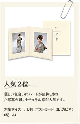 人気1位　コスパ高の人気写真台紙。サイズも6切、4切に対応しています。対応サイズ2L（カビネ）6切 4切