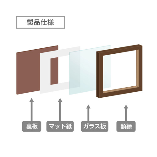 ハクバ フォトフレーム tetra（テトラ） ポストカード（KG）サイズ 1面 ブラウン