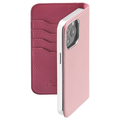 ハクバ Fineseed（ファインシード）iPhone 13 Pro用本革ケース ピンク