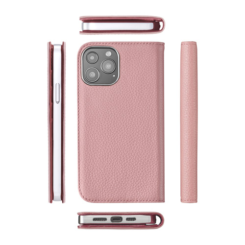 ハクバ Fineseed（ファインシード）iPhone 13 Pro Max用本革ケース ピンク