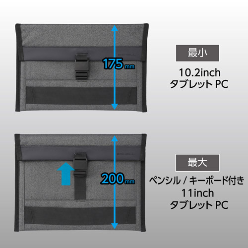 ハクバ プラスシェル マグフラップ タブレットスリーブ 11インチ グレー