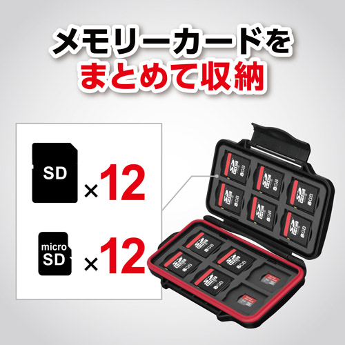 白馬硬存儲卡盒 SD12（用於 SD/microSD 卡）紅色