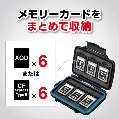 ハクバ ハードメモリーカードケース XQD6（XQDカード／CFexpress Type Bカード用）ブルー