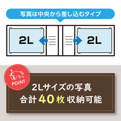 Chululu（チュルル） ポケットアルバム STOFF（ストフ） 2Lサイズ 40枚収納 アイボリー