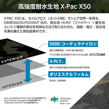 高強度耐水生地X-Pac X50