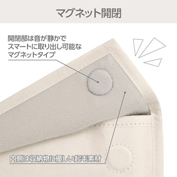 音も静かで気持ちのいいマグネット開閉