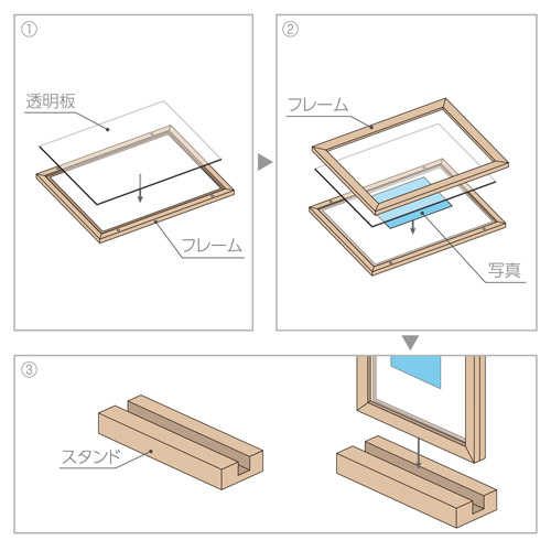 ハクバ フローティングフォトフレーム Cielo（シエロ）160×232mm L／KG（ハガキ）／2L（カビネ）サイズ ナチュラル