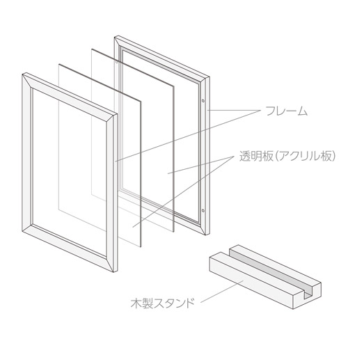 ハクバ フローティングフォトフレーム Cielo（シエロ）160×232mm L／KG（ハガキ）／2L（カビネ）サイズ ホワイト