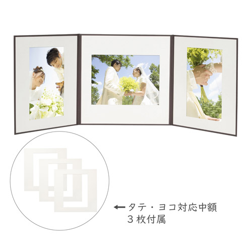 ハクバ スクウェア写真台紙 No.2020 6切サイズ 3面 ブラウン
