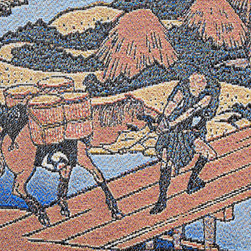 原画を忠実に再現するための高密度ジャガード織りです。