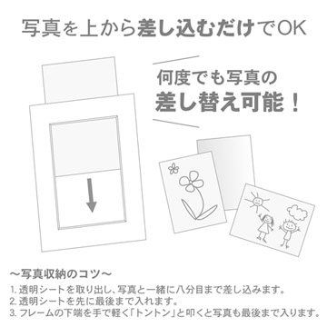 写真を上から差し込むだけで簡単セット