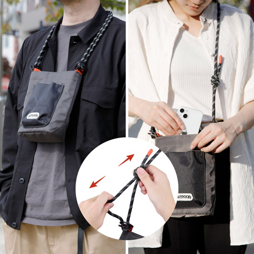 【新品】紙タグ付レア90sアメリカ製アウトドアプロダクツ黄×灰色ショルダーバッグ OUTDOOR PRODUCTS（アウトドアプロダクツ） ロープ カメラミニ