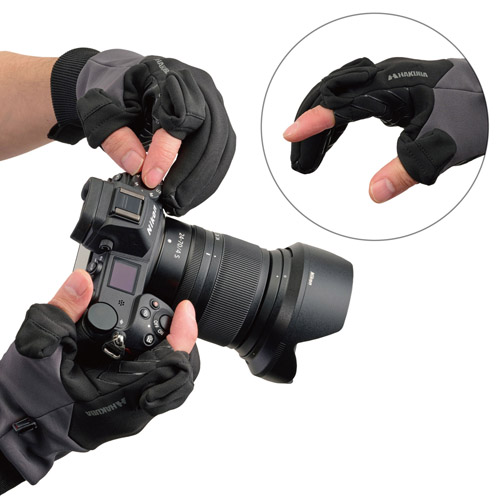 ハクバ エブリデイフォトグローブ Mサイズ グレー