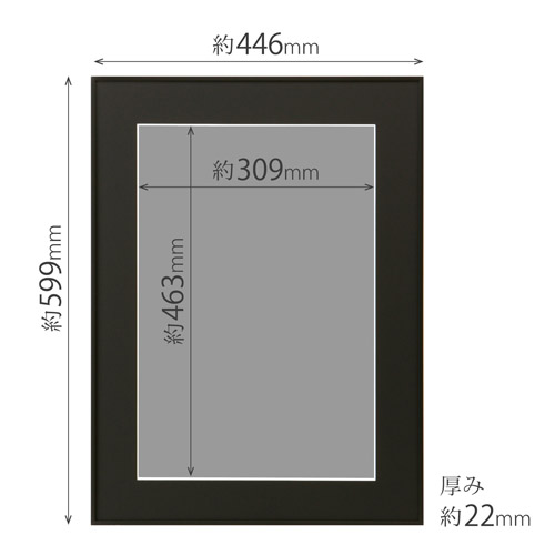 ハクバ アルミ額縁 HFA-03 A3ノビサイズ ブラック