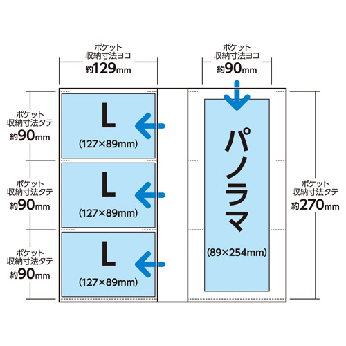 ハクバ フォトアルバム ビュートクリア Lサイズ 300枚収納 ライトブルー