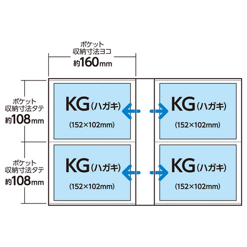 フォトアルバム ビュートクリア KG（ハガキ）サイズ 80枚収納 ピンク