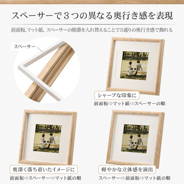 スペーサーで3つの異なる奥行き感を表現