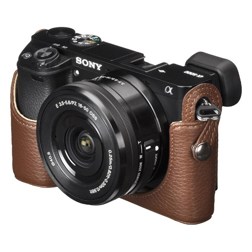 ハクバ SONY α6000 専用 本革ボディケース　ブラウン