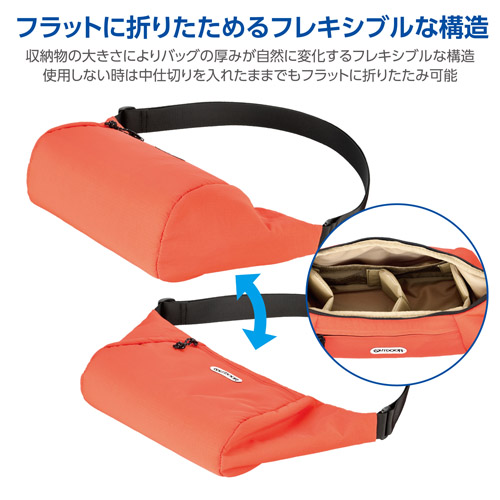 フラットに折りたためるフレキシブルな構造