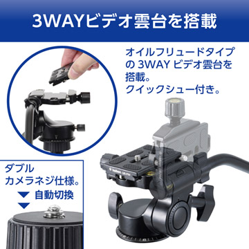 3Wayビデオ雲台を搭載（DP-64のみ）