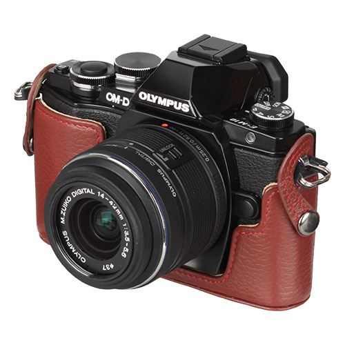 ハクバ OLYMPUS OM-D E-M10専用 本革ボディケース　レッド
