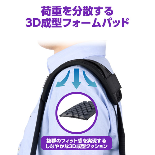 荷重を分散する3D成型フォームパッド