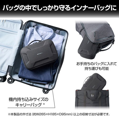 バッグの中でしっかり守るインナーバッグに