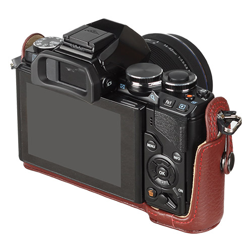 ハクバ OLYMPUS OM-D E-M10専用 本革ボディケース　レッド