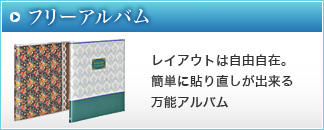 フリーアルバム：レイアウトは自由自在。簡単に貼り直しが出来る万能アルバム
